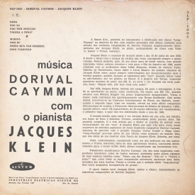 Jacques Klein - Músicas de Dorival Caymmi na Interpretação de Jacques Klein (1953) b
